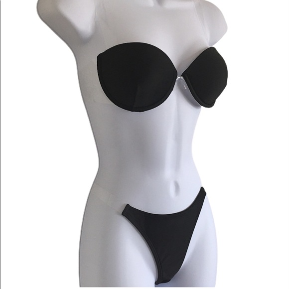 Fashion Black Transparent Shoulder Strap Swim Set - Picture 4 of 8